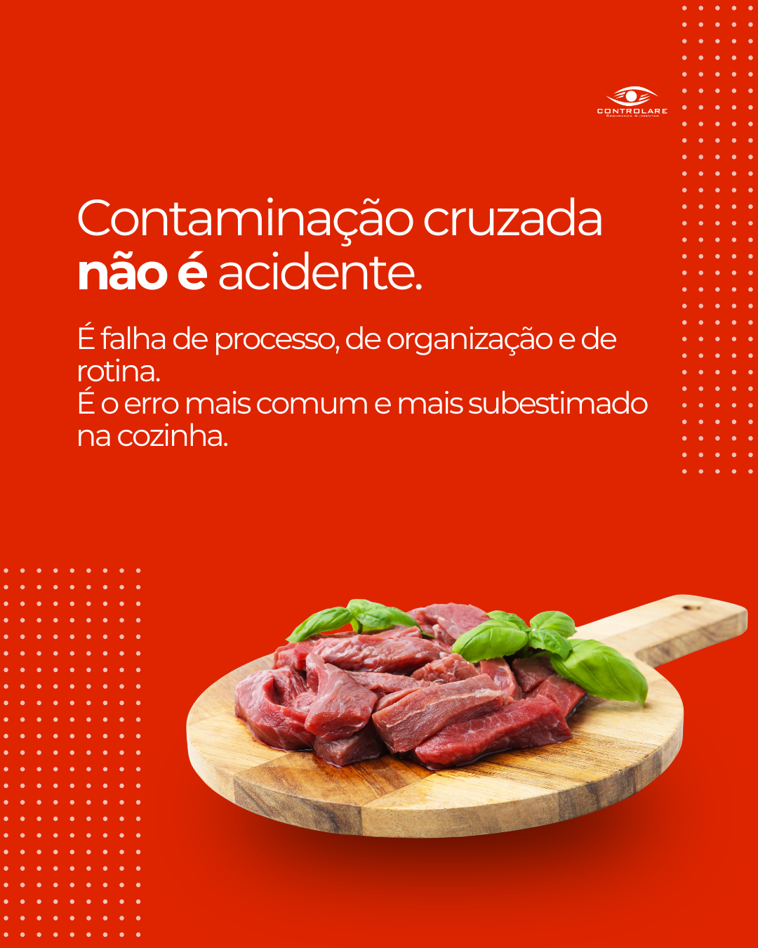 Contaminação cruzada é o erro mais comum e mais subestimado na cozinha.