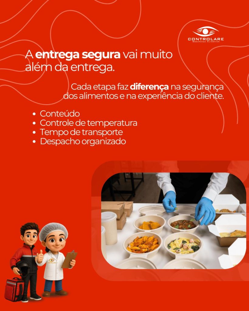 Entrega de alimentos com controle de temperatura e embalagem — delivery seguro em restaurante
